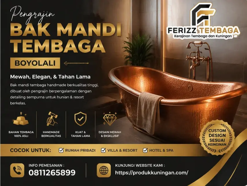 Pengrajin Bak Mandi Tembaga Boyolali